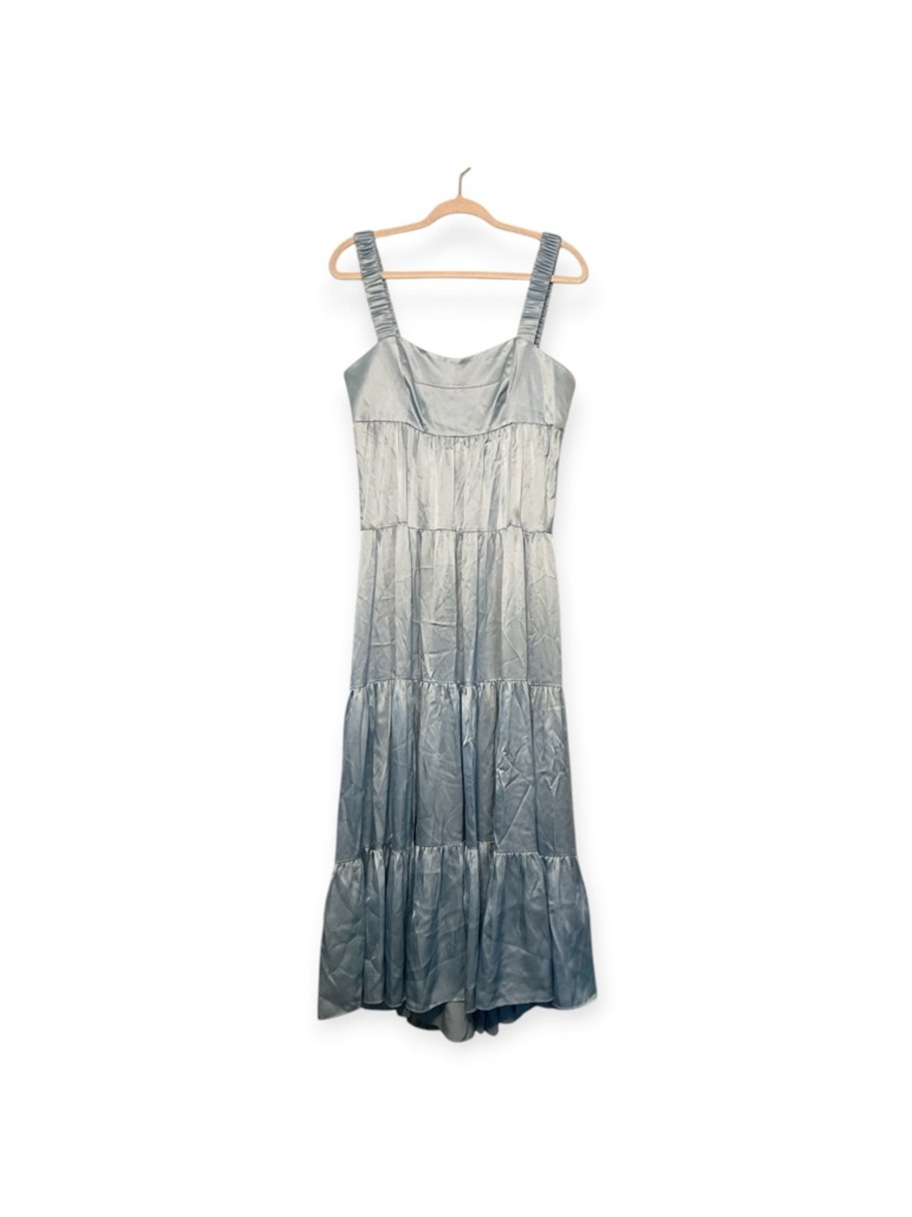 Women’s NWT Cinq‎ a Sept 100% silk Amara dress in powder blue, size 8